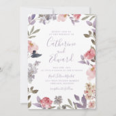 モーブ結婚式招待状 招待状 (正面)