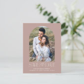 モーブ |アシンプルモダンルチ写真の日付を保存 案内ポストカード (スタンド正面)