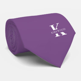 モーブ | モノグラエレガントム+名前 | 片側の ネクタイ