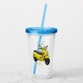 モープオートバイカートゥーンイラストレーション アクリルタンブラー (裏面)