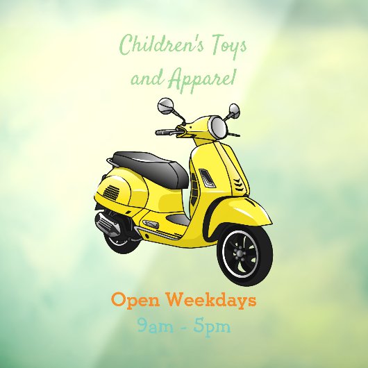 モープオートバイカートゥーンイラストレーション ウィンドウサイン (シート3)