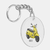 モープオートバイカートゥーンイラストレーション キーホルダー (正面左)