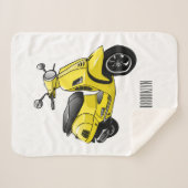 モープオートバイカートゥーンイラストレーション シェルパブランケット (正面(横))