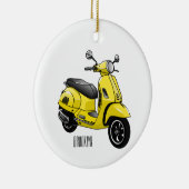 モープオートバイカートゥーンイラストレーション セラミックオーナメント (右)