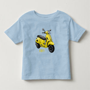 モープオートバイカートゥーンイラストレーション トドラーTシャツ