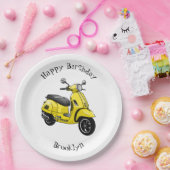 モープオートバイカートゥーンイラストレーション ペーパープレート (パーティー)