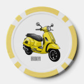 モープオートバイカートゥーンイラストレーション ポーカーチップ (裏面)