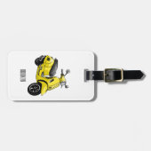 モープオートバイカートゥーンイラストレーション ラゲッジタグ (正面横)