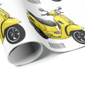 モープオートバイカートゥーンイラストレーション ラッピングペーパー (ロールコーナー)