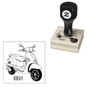 モープオートバイカートゥーンイラストレーション ラバースタンプ (押印)