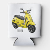 モープオートバイカートゥーンイラストレーション 缶クーラー (正面)