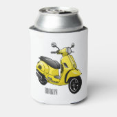 モープオートバイカートゥーンイラストレーション 缶クーラー (缶裏面)