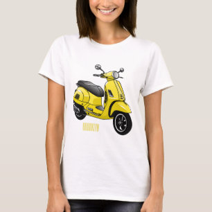 モープオートバイカートゥーンイラストレーション Tシャツ