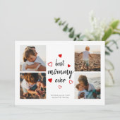 モーマ最高のーかわいい赤いハートタイポグラフィフォトコラージュ カード (スタンド正面)