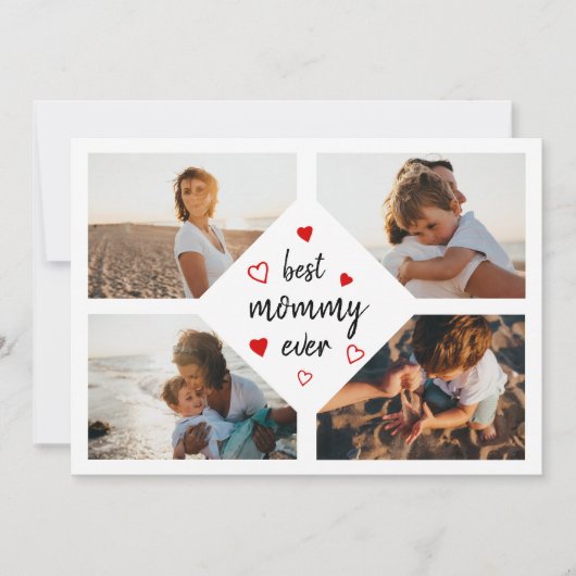 モーマ最高のーエバータイポグラフィ4枚の写真マザーズデイ カード (正面)