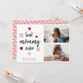 モーマ最高のー赤いハートフォトコラージュ母の日 カード (正面/裏面インサイチュ)