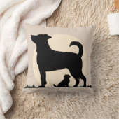 モーマ素朴ーのシルエットと感情的な絆を持つアップ クッション (ブランケット)