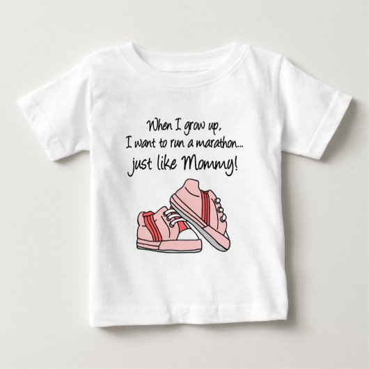 モーマ走ーと同じマラソン(ピンク) ベビーTシャツ (正面)