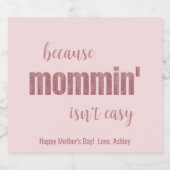 モーミおもしろいンは簡単母の日ではない スパークリングワインラベル (シングルラベル)