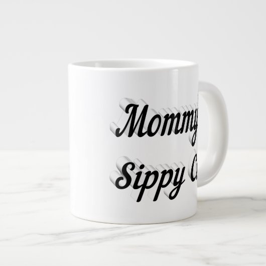 モーミおもしろいー引用文ブラックハーフ文字 ジャンボコーヒーマグカップ (正面右)