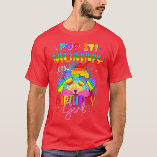 モーミオブザ誕生日ガールユニコーンガールズレインボーP Tシャツ