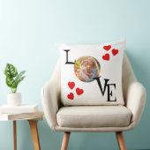 モーミパーソナライズされたーとダ写真のラブピロー クッション (椅子)