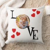モーミパーソナライズされたーとダ写真のラブピロー クッション (ブランケット)