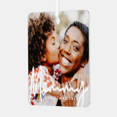 モーミフォトクリスマスホリデーモダンシック メタルオーナメント (正面左)