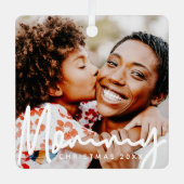 モーミフォトクリスマスホリデーモダンシック メタルオーナメント (正面)