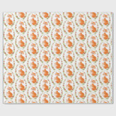 モーミーと男の赤ちゃんウッドランドフォックスラップ ラッピングペーパー (フラット)