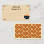 モーミーのハロウィーンの魔女の赤ちゃんシャワーのためのアドバイス エンクロージャーカード (正面/裏面)