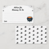 モーミーのハロウィーンの魔女の赤ちゃんシャワーのためのアドバイス エンクロージャーカード (正面/裏面)