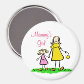 モーミーの女の子パーソナライズされたファミリーアートマグネット マグネット (正面/裏面)