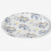モーミーの水彩を持つ可愛いゾウ赤ちゃんシャワー ペーパープレート (アングル)