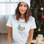 モーミーの水彩獅子の家族としてクリスマス1回目 Tシャツ