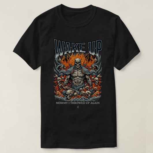 モーミーを起こす私は再びミームウイルスおもしろいObを吐いた Tシャツ (デザイン正面)