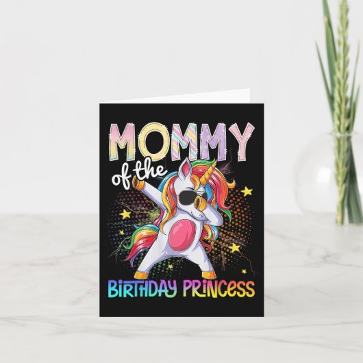 モーミーオブザ誕生日プリンセスユニコーンダビング カード (正面)