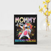 モーミーオブザ誕生日プリンセスユニコーンダビング カード (黄色い花)