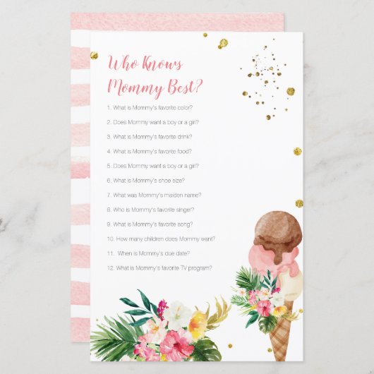 モーミーゲームを知っている熱帯アイス最高のクリーム (正面/裏面)