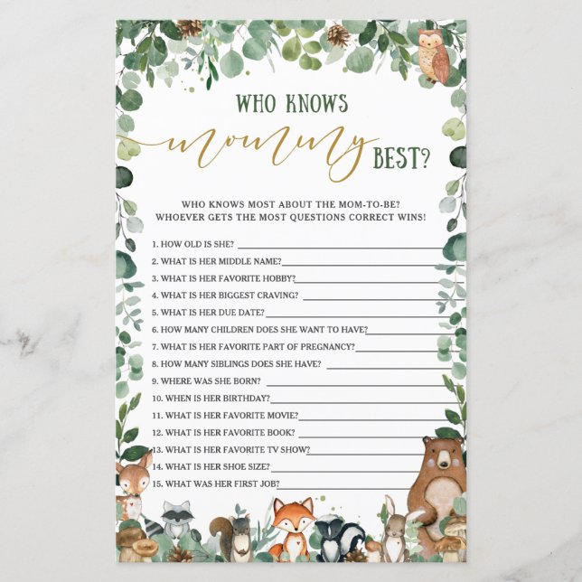 モーミーゲームを知るウッドランドの動物最高のの緑 (正面)