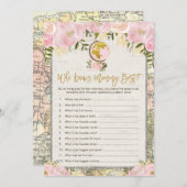 モーミーゲームカードを知るピンク最高ののヴィンテージ旅行 招待状 (正面/裏面)