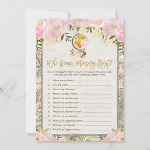 モーミーゲームカードを知るピンク最高ののヴィンテージ旅行 招待状