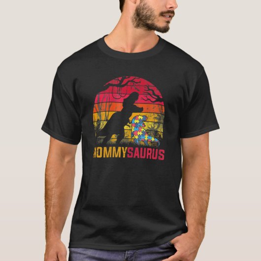 モーミーサウルスレックス自閉症おもしろい認識恐竜 Tシャツ (正面)
