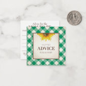 モーミーシャワーインサート用グリーンジンガムアドバイス ノートカード (正面/裏面インサイチュ)