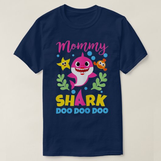 モーミーシャークギフトかわいいベビーシャークファミリーマッチングO Tシャツ (デザイン正面)