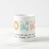 モーミーパーソナライズされたフローラパステルカラーズ母 コーヒーマグカップ (中央)