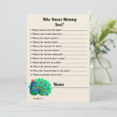 モーミーピーコックベビー最高のシャワーゲームを知っているかわいい 招待状 (スタンド正面)