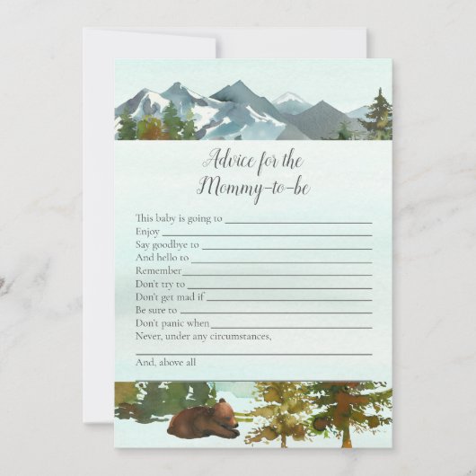 モーミーベアズゲームのための森の冒険アドバイス 招待状 (正面)