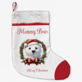 モーミーベアネームファミリーマッチングクリスマスストッキング スモールクリスマスストッキング (正面)