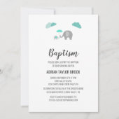 モーミーベビーゾウと雲の洗礼 招待状 (正面)